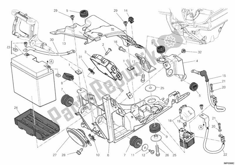 Tutte le parti per il Portabatteria del Ducati Diavel Brasil 1200 2012